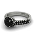 Milgrain Halo Black Diamond Bridal Set - Betty No. 39 image 3