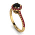 Milgrain Halo Black Diamond Ring - Betty No. 52 image 1