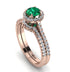 Milgrain Halo Emerald Bridal Set - Betty No. 5 image 1
