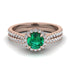 Milgrain Halo Emerald Bridal Set - Betty No. 5 image 2