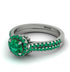 Milgrain Halo Emerald Bridal Set - Betty No. 21 image 3