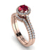 Milgrain Halo Ruby Bridal Set - Betty No. 11 image 1