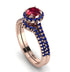 Milgrain Halo Ruby Bridal Set - Betty No. 71 image 1