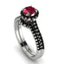 Milgrain Halo Ruby Bridal Set - Betty No. 42 image 1