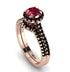 Milgrain Halo Ruby Bridal Set - Betty No. 41 image 1