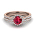 Milgrain Halo Ruby Bridal Set - Betty No. 11 image 2