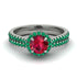Milgrain Halo Ruby Bridal Set - Betty No. 27 image 2