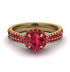 Milgrain Halo Ruby Bridal Set - Betty No. 55 image 2