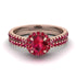 Milgrain Halo Ruby Bridal Set - Betty No. 56 image 2