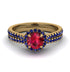 Milgrain Halo Ruby Bridal Set - Betty No. 70 image 2