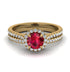 Milgrain Halo Ruby Bridal Set - Betty No. 10 image 2