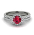 Milgrain Halo Ruby Bridal Set - Betty No. 12 image 2