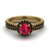 Milgrain Halo Ruby Bridal Set - Betty No. 40 image 2