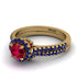 Milgrain Halo Ruby Bridal Set - Betty No. 70 image 3