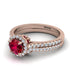 Milgrain Halo Ruby Bridal Set - Betty No. 11 image 3