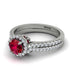 Milgrain Halo Ruby Bridal Set - Betty No. 12 image 3