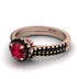 Milgrain Halo Ruby Bridal Set - Betty No. 41 image 3