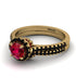 Milgrain Halo Ruby Bridal Set - Betty No. 40 image 3