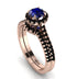 Milgrain Halo Sapphire Bridal Set - Betty No. 44 image 1