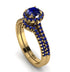 Milgrain Halo Sapphire Bridal Set - Betty No. 73 image 1