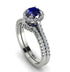 Milgrain Halo Sapphire Bridal Set - Betty No. 15 image 1