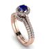 Milgrain Halo Sapphire Bridal Set - Betty No. 14 image 1