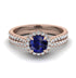 Milgrain Halo Sapphire Bridal Set - Betty No. 14 image 2