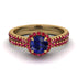 Milgrain Halo Sapphire Bridal Set - Betty No. 58 image 2