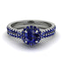 Milgrain Halo Sapphire Bridal Set - Betty No. 75 image 2