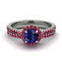 Milgrain Halo Sapphire Bridal Set - Betty No. 60 image 2