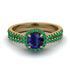 Milgrain Halo Sapphire Bridal Set - Betty No. 28 image 2