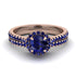 Milgrain Halo Sapphire Bridal Set - Betty No. 74 image 2
