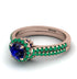 Milgrain Halo Sapphire Bridal Set - Betty No. 29 image 3