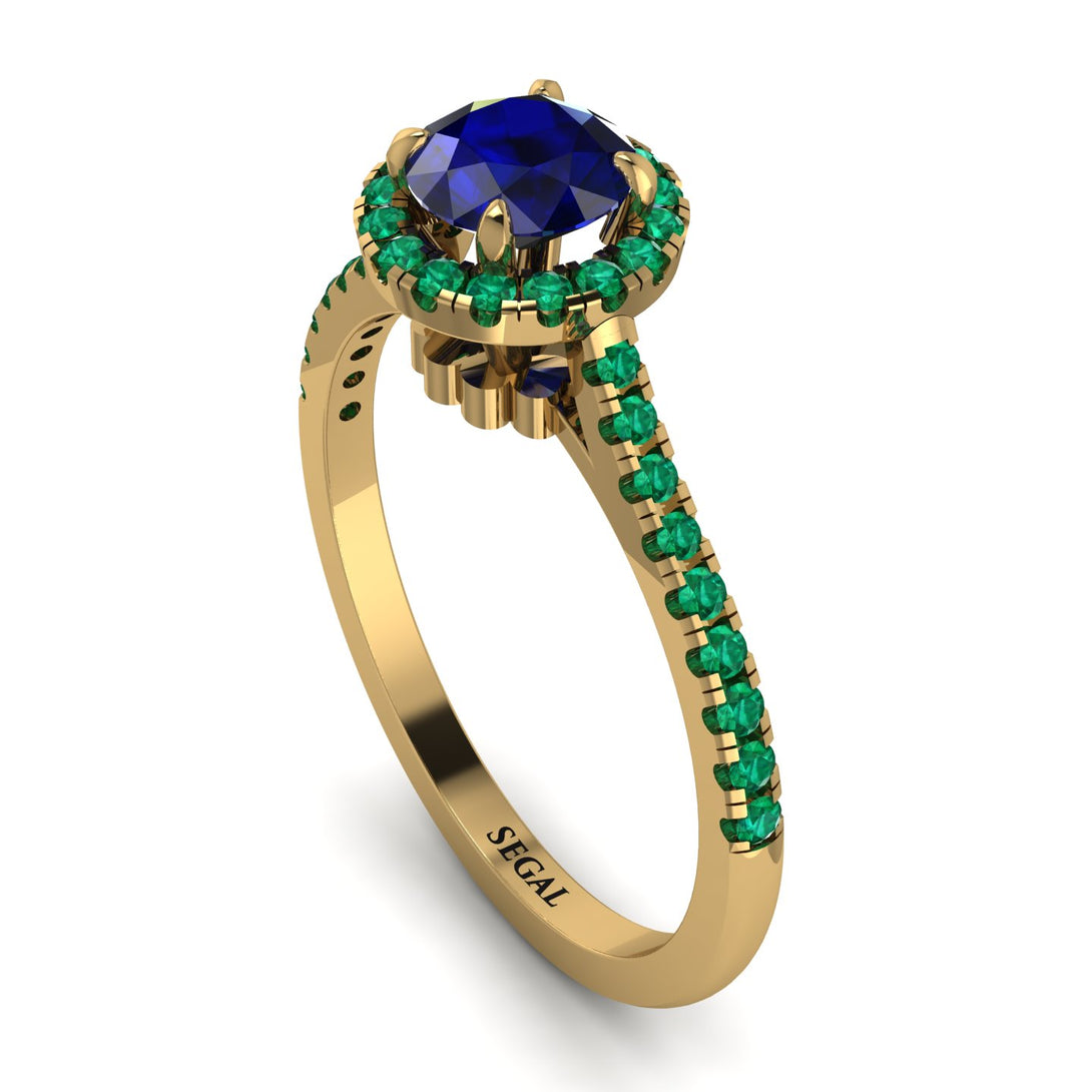 Milgrain Halo Sapphire Ring - Betty No. 28
