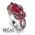 Milgrain Marquise Ruby Engagement Ring - Marley No. 57 image 10