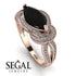 Milgrain Marquise Black Diamond Engagement Ring - Marley No. 8 image 13