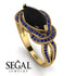 Milgrain Marquise Black Diamond Engagement Ring - Marley No. 67 image 10