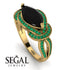 Milgrain Marquise Black Diamond Engagement Ring - Marley No. 22 image 10