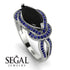 Milgrain Marquise Black Diamond Engagement Ring - Marley No. 69 image 10