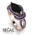 Milgrain Marquise Black Diamond Engagement Ring - Marley No. 68 image 10