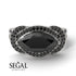 Milgrain Marquise Black Diamond Engagement Ring - Marley No. 39 image 5