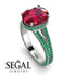 Milgrain Oval Emerald Engagement Ring - Nicole No. 27 image 2