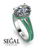 Milgrain Oval Emerald Engagement Ring - Nicole No. 18 image 2