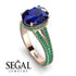 Milgrain Oval Emerald Engagement Ring - Nicole No. 29 image 2