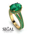 Milgrain Oval Emerald Engagement Ring - Nicole No. 19 image 2