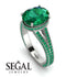 Milgrain Oval Emerald Engagement Ring - Nicole No. 21 image 2
