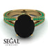 Milgrain Oval Emerald Engagement Ring - Nicole No. 22 image 3