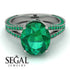 Milgrain Oval Emerald Engagement Ring - Nicole No. 21 image 3