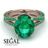 Milgrain Oval Emerald Engagement Ring - Nicole No. 20 image 3