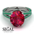 Milgrain Oval Emerald Engagement Ring - Nicole No. 27 image 3